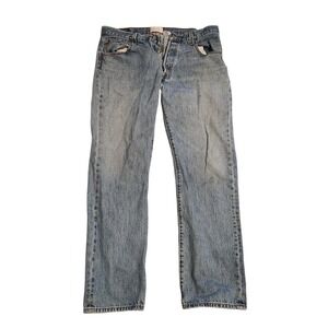 Levi‎ Strauss 501 Mens Distressed Straight Leg Button Fly Jeans Size 36 x 32